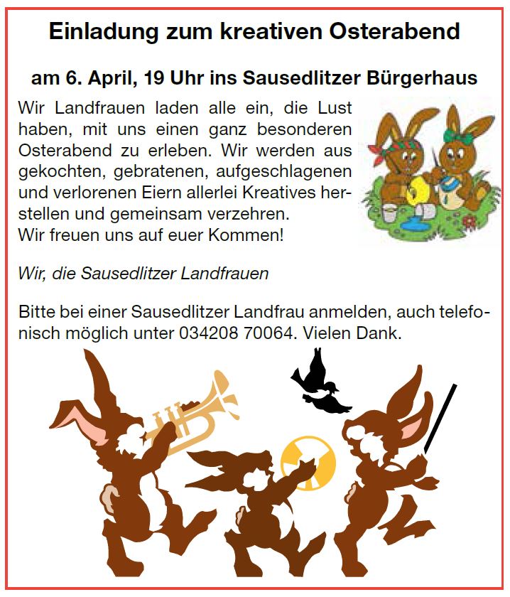 Osterabend Sausedlitz 06.04.2020