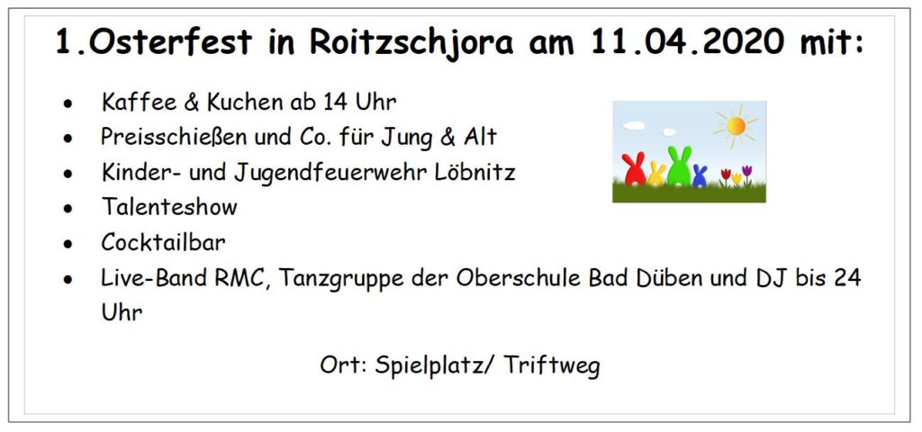 Osterfest Roitzschjora 11.04.2020