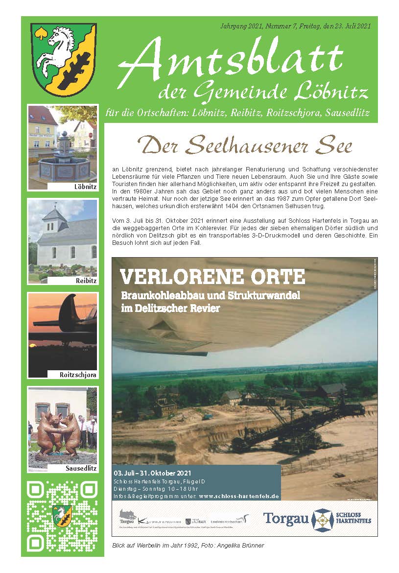 Amtsblatt Gemeinde Löbnitz Nr. 7 2020 Titelseite