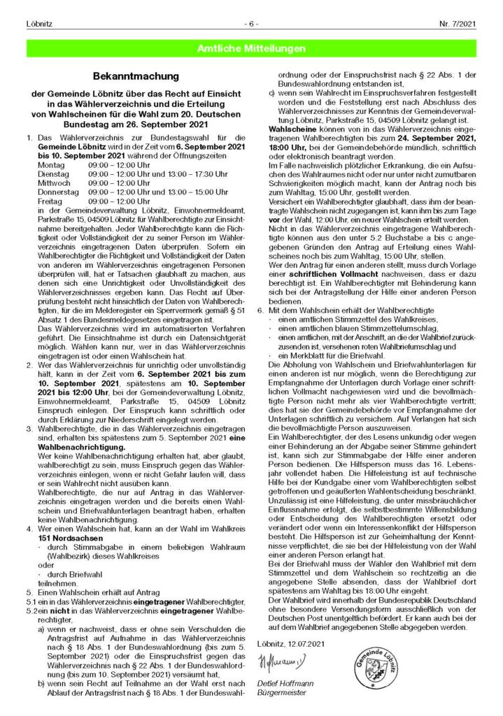 2021 07 23 Loebnitz Ausgabe 07 Seite 6 Wahl 2021