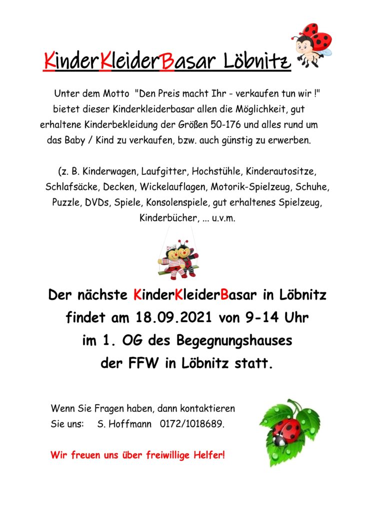 Hoffmann S Kinderkleiderbasar 18 09 2021