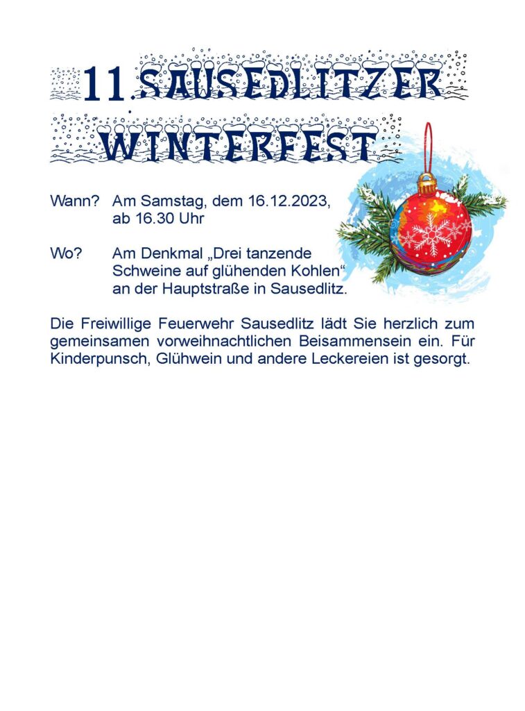 11. Sausedlitzer Winterfest 16.12.2023