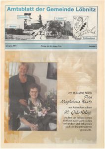 2004 08 20 Loebnitz Ausgabe 8 Titelseite