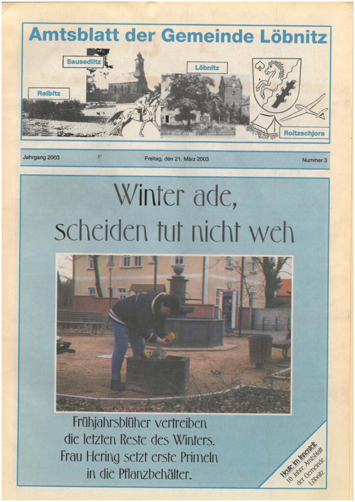2003 03 21 Loebnitz Ausgabe 3 Titelseite