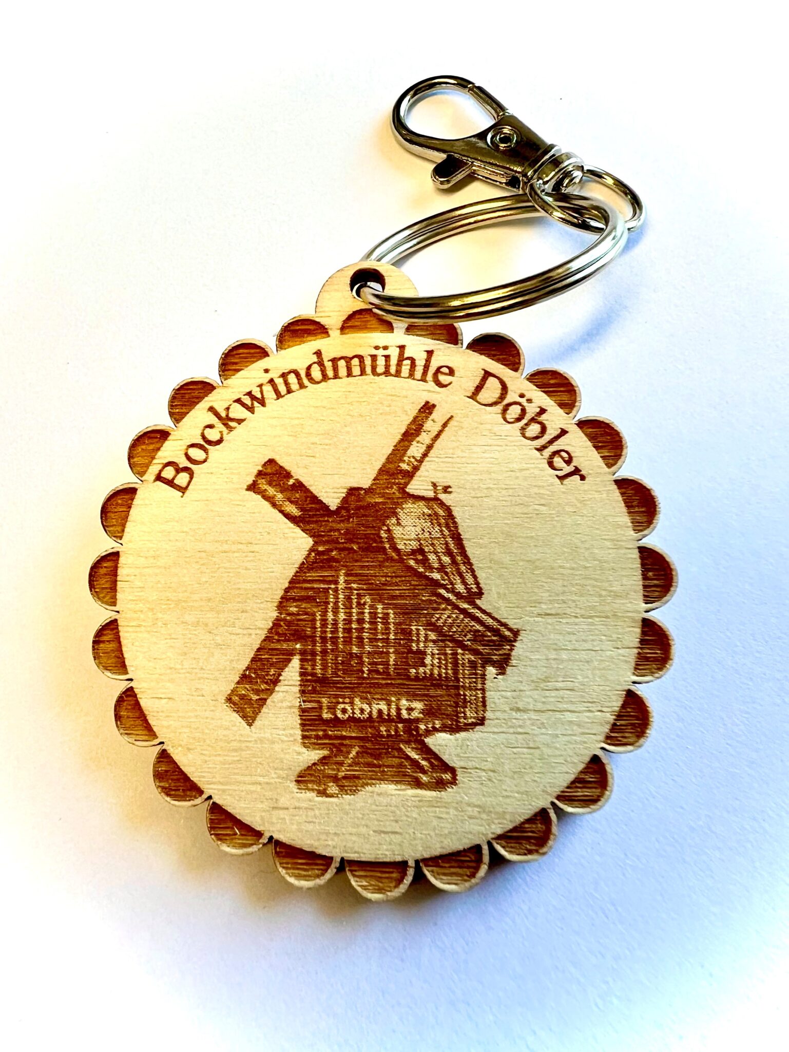 Schlüsselanhänger Holz Bockwindmühle Döbler