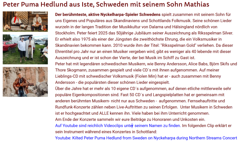 2025 10 04 Peter Puma Hedlund Musik Vorgesellt