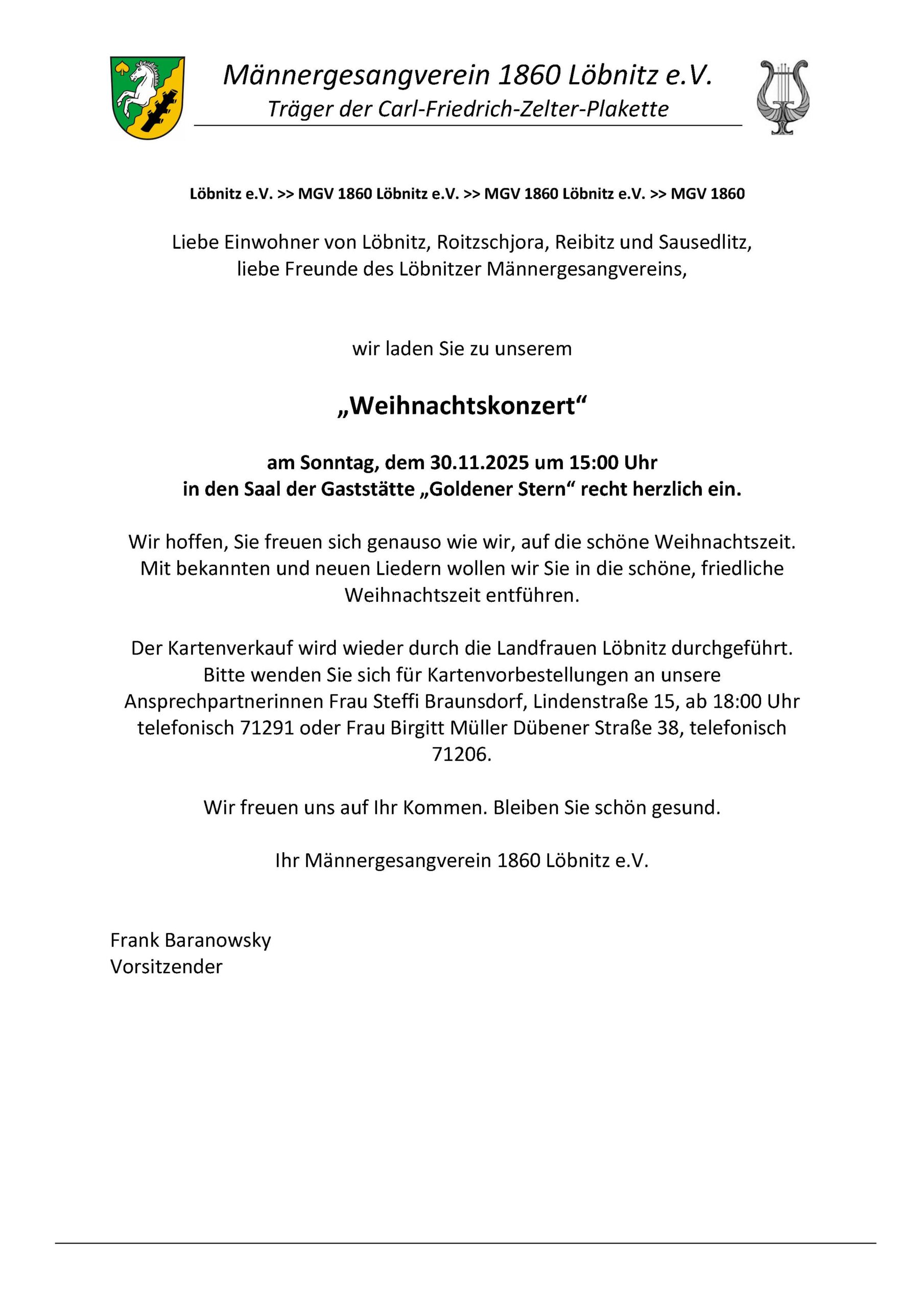2025 11 30 Mgv 1860 Loebnitz E.v. Weihnachtskonzert