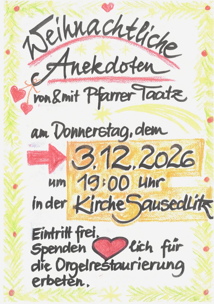 2026 12 03 Weihnachtliche Anektoden Mit Pfarrer Taatz Sausedlitz